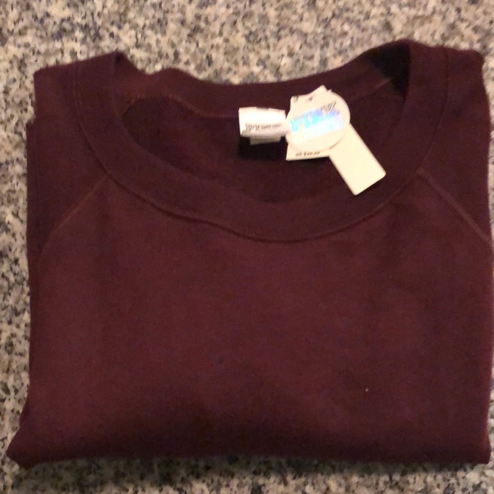 Victoria Secret Pink Reversible Sweatshirt slightly cropped top.  Burgundy.